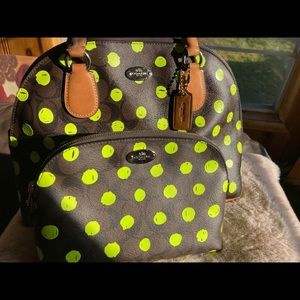 Coach Dot Cora PVC Dome Satchel & makeup bag